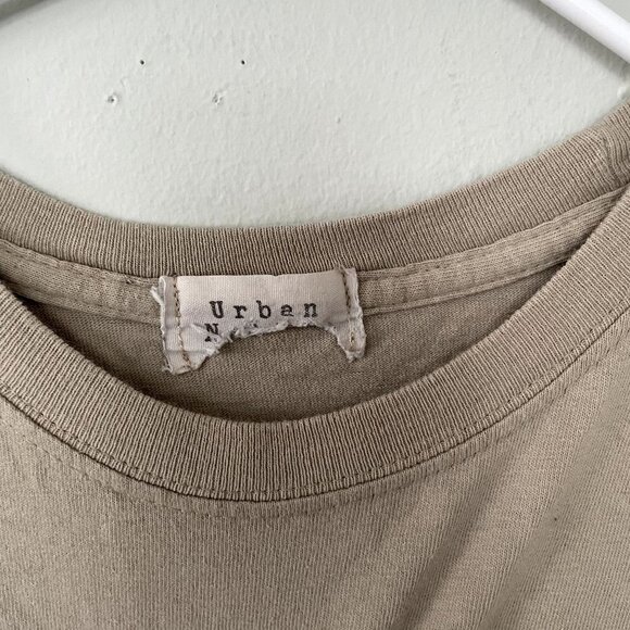 Vintage midnight rider cropped t-shirt urban tan beige motorcycle yoga athletic - Picture 3 of 4